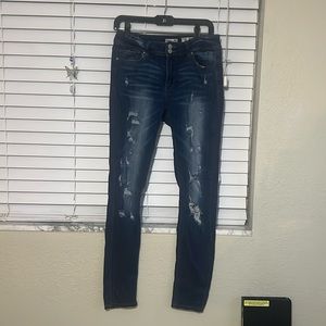 Indigo Rein Distressed Ankle Jeans Size 11
